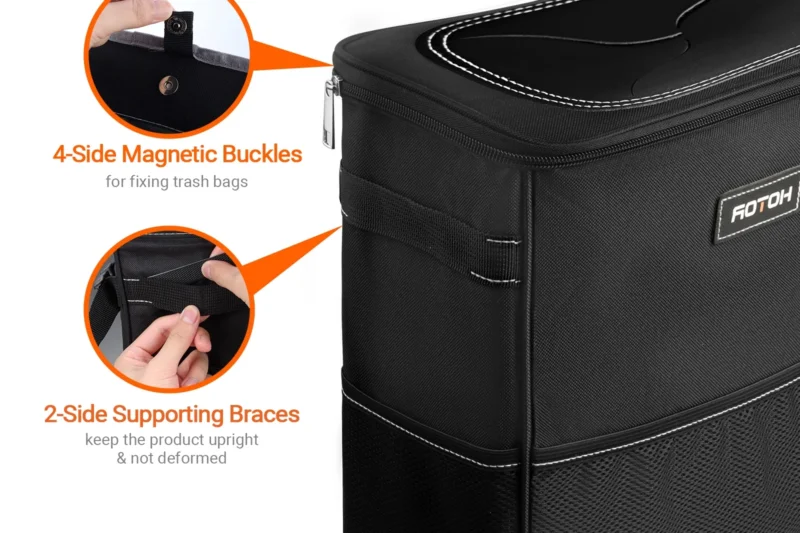 Trash-Free Travels: Top 10 Best Car Trash Cans for a Pristine Interior in 2026 / Waterproof Car Trash Can with Lid and Storage Pockets