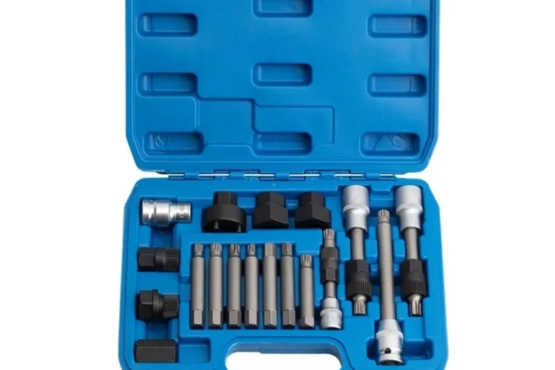 18-Piece Heavy Duty Alternator Pulley Removal Tool Kit
